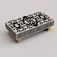 Bone Inlay Coffee Table / Centre Table / Bone Inlay Honeycomb Coffee Table / Handmade Bone Inlay Modern Pattern Furniture.