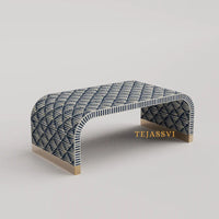 Bone Inlay Waterfall Coffee Table / Bone Inlay Laptop Table / Bone Inlay Floral Waterfall Coffee Table / Handmade BonInlay Modern Pattern Furniture.