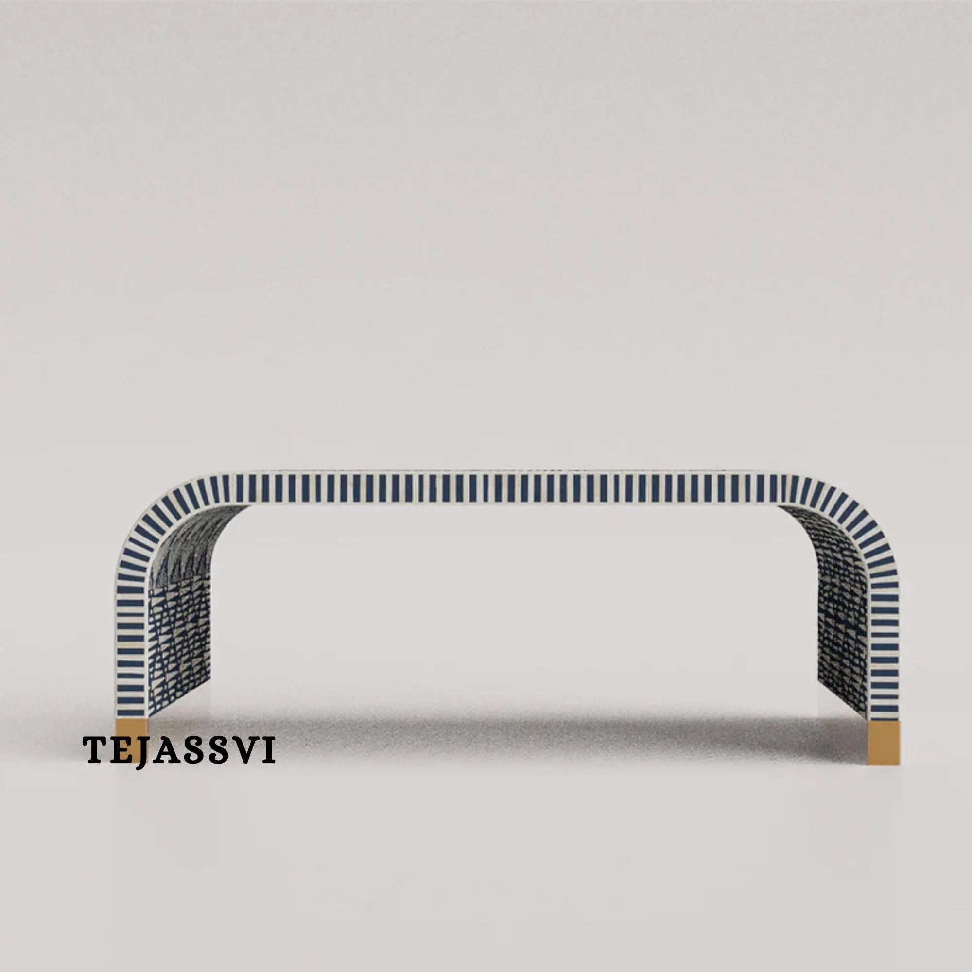 Bone Inlay Waterfall Coffee Table / Bone Inlay Laptop Table / Bone Inlay Floral Waterfall Coffee Table / Handmade BonInlay Modern Pattern Furniture.