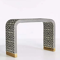 Handmade Bone Inlay Wooden Modern Waterfall/Moroccan design Bone Inlay Console Table living room