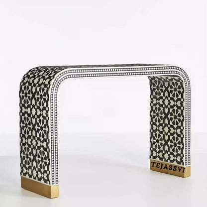 Handmade Bone Inlay Wooden Modern Waterfall/Moroccan design Bone Inlay Console Table living room