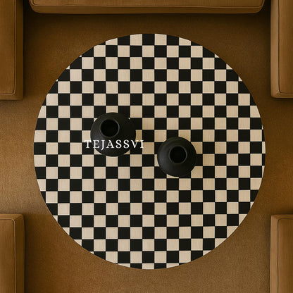 BONE Inlay Round Coffee Table / Centre Table, Bone Inlay Stripped Round Coffee Table Handmade Bone Inlay Modern Pattern Furniture