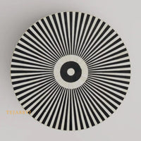 Bone Inlay Round Coffee Table / Round Centre Table / Bone Inlay Stripped Round Coffee Table / Handmade Bone Inlay Modern Pattern Furniture.