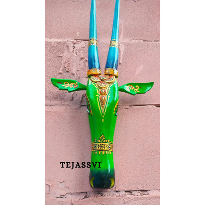 Wooden Cow Head 18 Inches | Bull | Nandi Head Mask Wall Décor. Wooden Wall Hanging. Ethnic Indian Art Best Minimalist Gift Idea for Christmas/Diwali