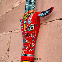 Wooden Cow Head 18 Inches | Bull | Nandi Head Mask Wall Décor. Wooden Wall Hanging. Ethnic Indian Art Best Minimalist Gift Idea for Christmas/Diwali