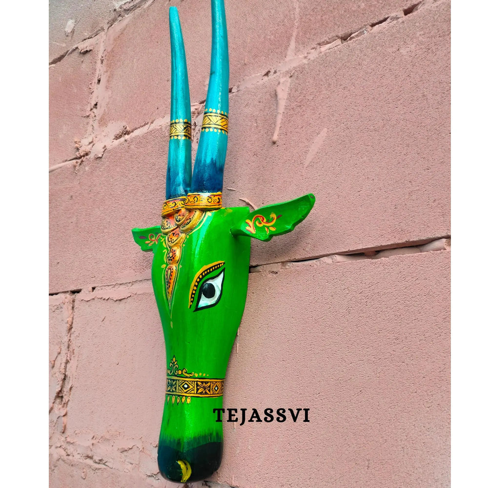 Wooden Cow Head 18 Inches | Bull | Nandi Head Mask Wall Décor. Wooden Wall Hanging. Ethnic Indian Art Best Minimalist Gift Idea for Christmas/Diwali