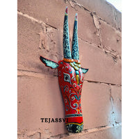 Wooden Cow Head 18 Inches | Bull | Nandi Head Mask Wall Décor. Wooden Wall Hanging. Ethnic Indian Art Best Minimalist Gift Idea for Christmas/Diwali