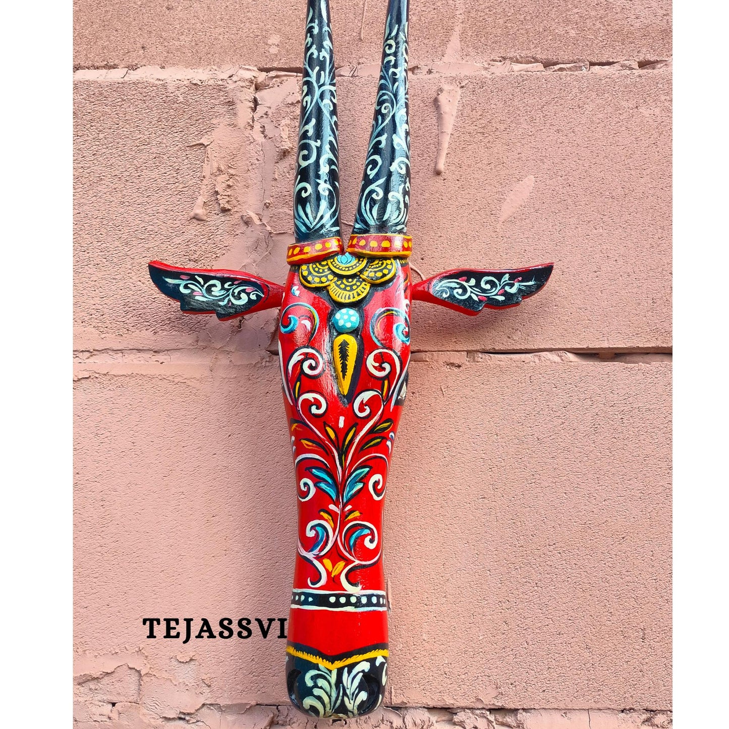 Wooden Cow Head 18 Inches | Bull | Nandi Head Mask Wall Décor. Wooden Wall Hanging. Ethnic Indian Art Best Minimalist Gift Idea for Christmas/Diwali